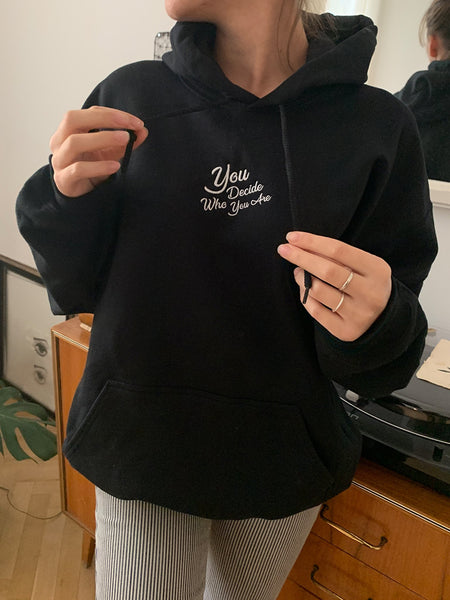 You Decide Who You Are embroidered hoodie (black) - YDWYA – You Decide Who You Are