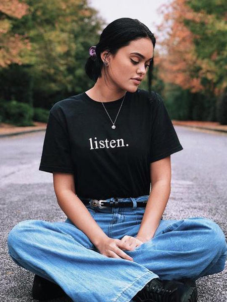 listen. T-Shirt (black) - YDWYA – You Decide Who You Are
